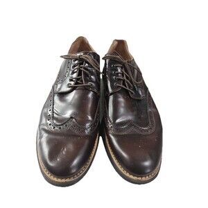 Bugatchi Men’s WingTip Brown Shoes Italy US 12 Leather Lace Classic Design